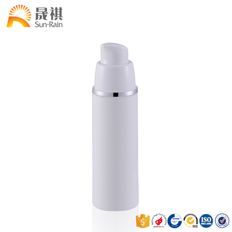 Airless Pump Bottle Transparent Cosmetic Plastic Slim White 15ml 30ml 50ml Skin Care Cream Plastic PP