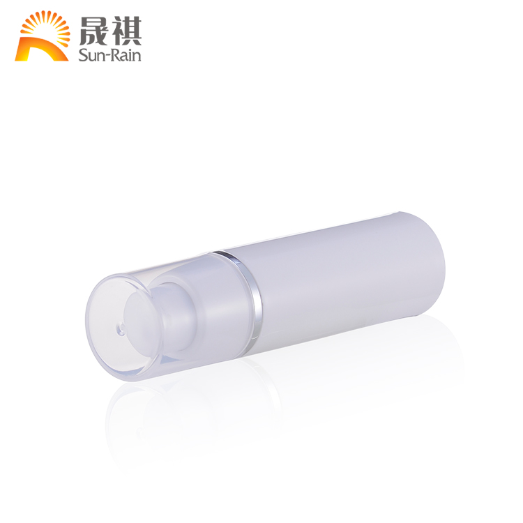 Airless Pump Bottle Transparent Cosmetic Plastic Slim White 15ml 30ml 50ml Skin Care Cream Plastic PP