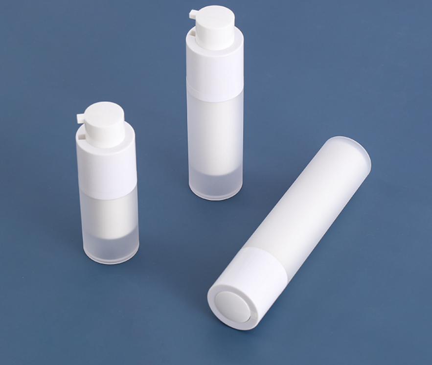 Airless Pump Bottles Refillable 10ml PP White Frosted Glass Double Wall Airless Vacuum Pump Bottle 30ml 50ml Airless Pump Bottle