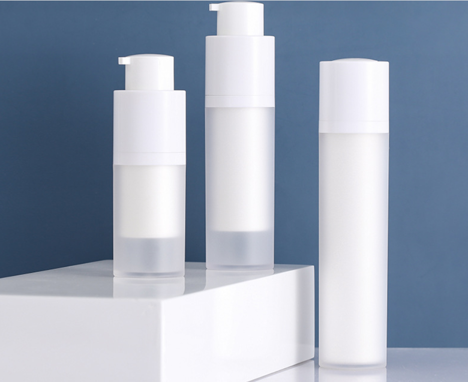 Airless Pump Bottles Refillable 10ml PP White Frosted Glass Double Wall Airless Vacuum Pump Bottle 30ml 50ml Airless Pump Bottle