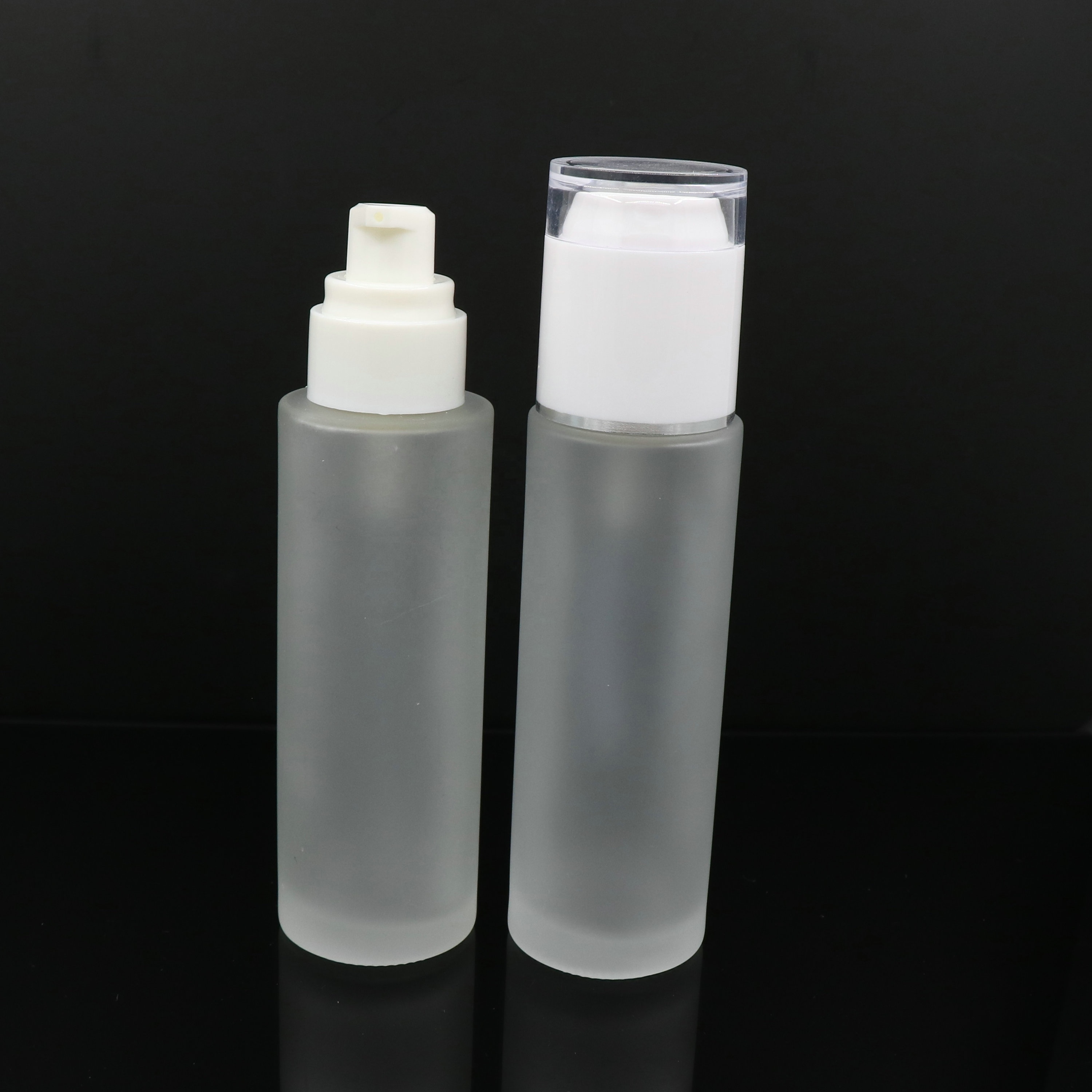 Airless Refillable Frosted Empty cream Pump Lotion containers Serum Treatment Bottles 50ml for cosmetic packaging