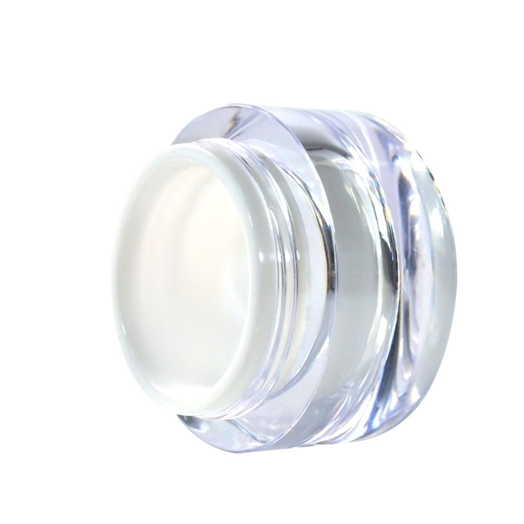 Airless acrylic jar Fashion design white color Acrylic cosmetics jar for skin care