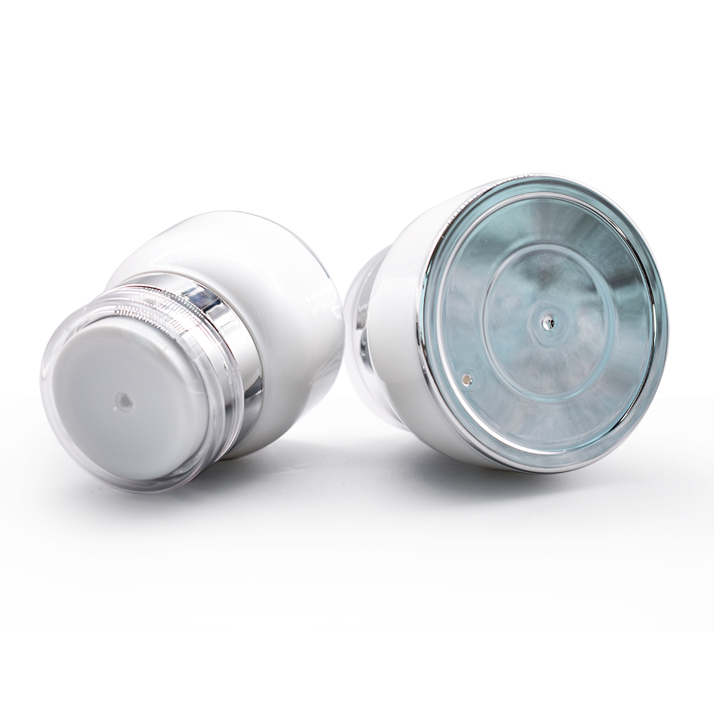 Airless cosmetic jar 30g 50g white acrylic container 1oz face cream use