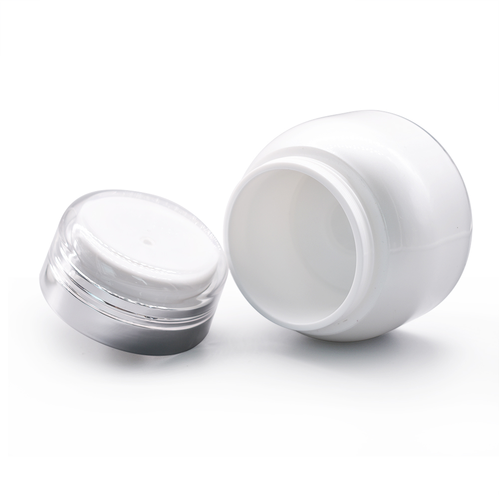 Airless cosmetic jar 30g 50g white acrylic container 1oz face cream use