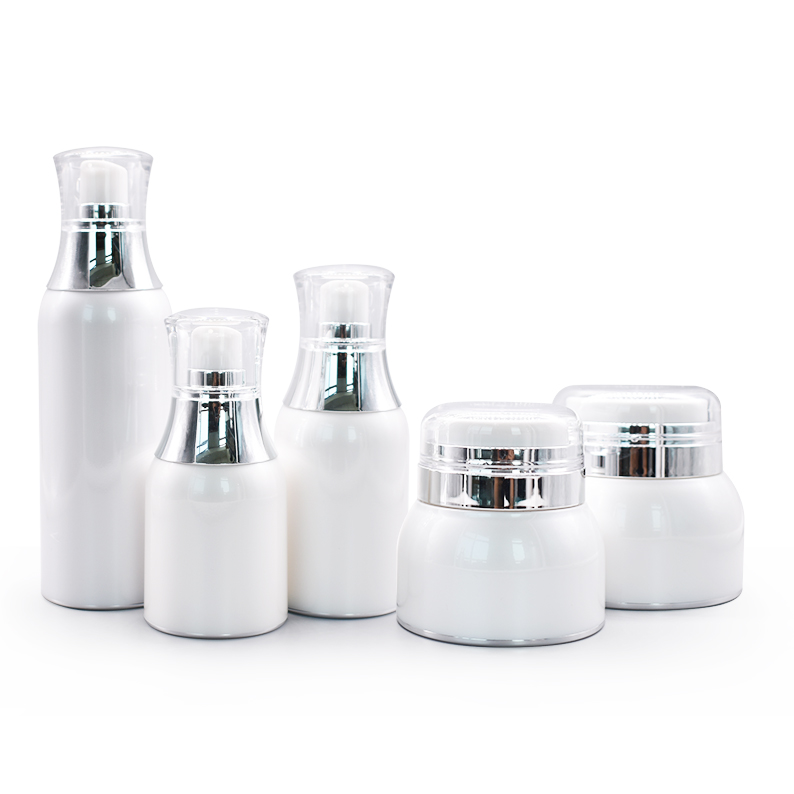 Airless cosmetic jar 30g 50g white acrylic container 1oz face cream use