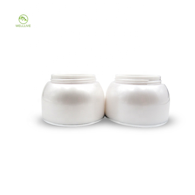 Airless jar acrylic empty container 30g 50g pearl white airtight plastic pump jar for cream