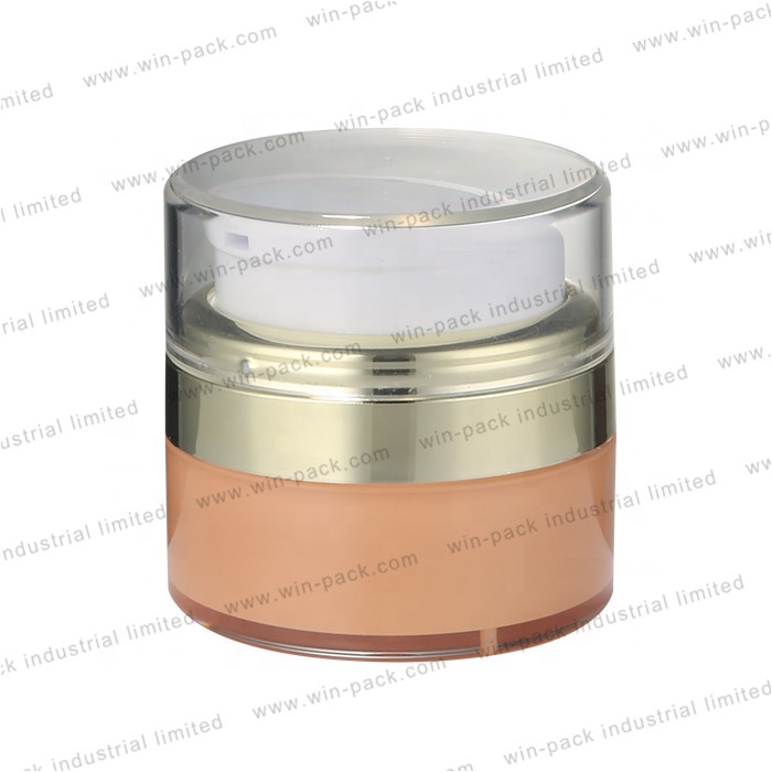 Airless jar factory price clear custom skin care cream airless plastic jar wholesale 15g 30g gradient orange color