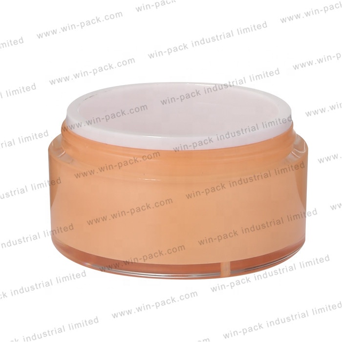 Airless jar factory price clear custom skin care cream airless plastic jar wholesale 15g 30g gradient orange color
