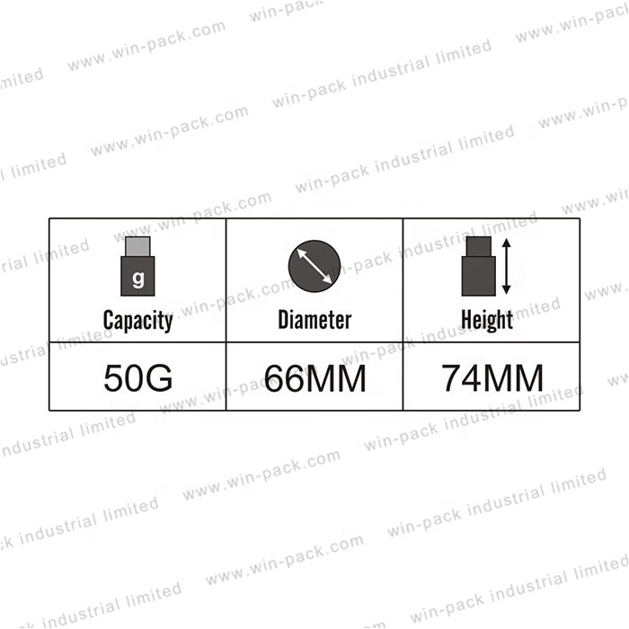 Airless plastic skin care cream packing jar with factory price 50g