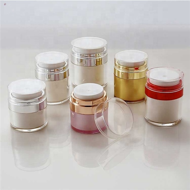 Airless pump cream jar container for lotion packaging 15g 30g 50g