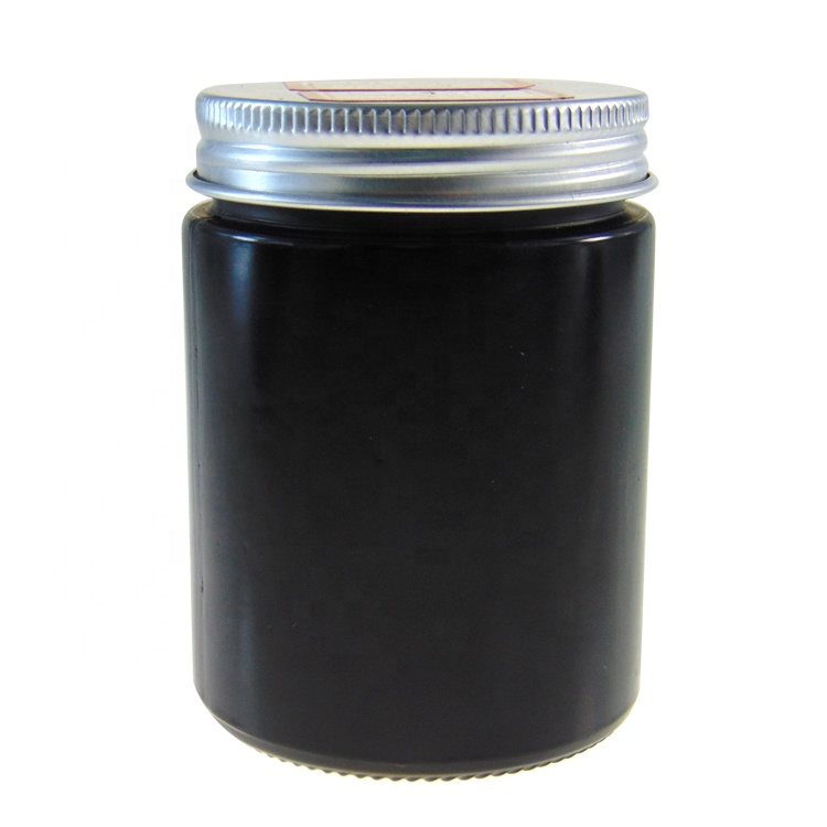 Airtight 110ml Frascos de Vidrio Black Round Glass Jar with Metal Lid