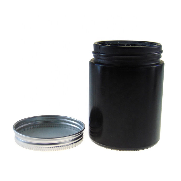 Airtight 110ml Frascos de Vidrio Black Round Glass Jar with Metal Lid
