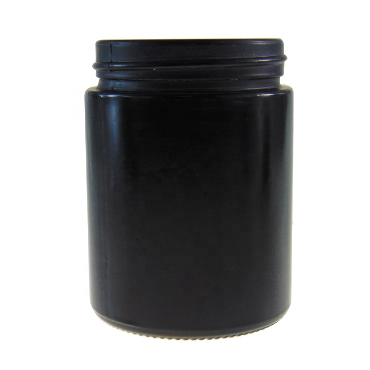 Airtight 110ml Frascos de Vidrio Black Round Glass Jar with Metal Lid