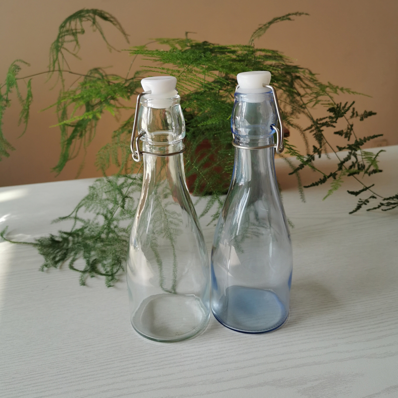 Airtight 16 oz Swing Top Clip Top Glass Beer Bottle With Stoppers For Water Juice Vinegar