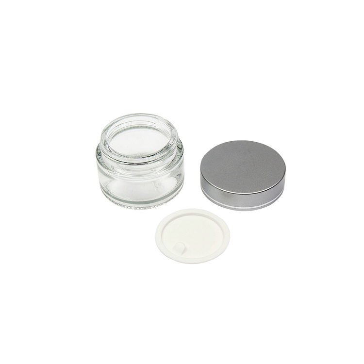 Airtight 30g 50g round clear cosmetic eye cream glass container jar with screw top lid