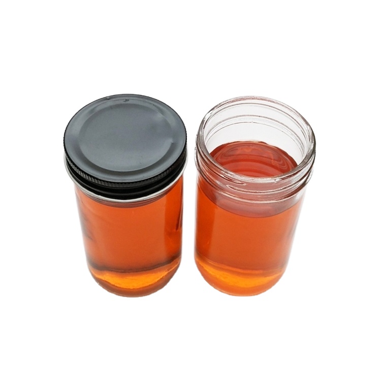 Airtight 350ml 12oz wide mouth clear cylinder mason jar glass jar with metal lid