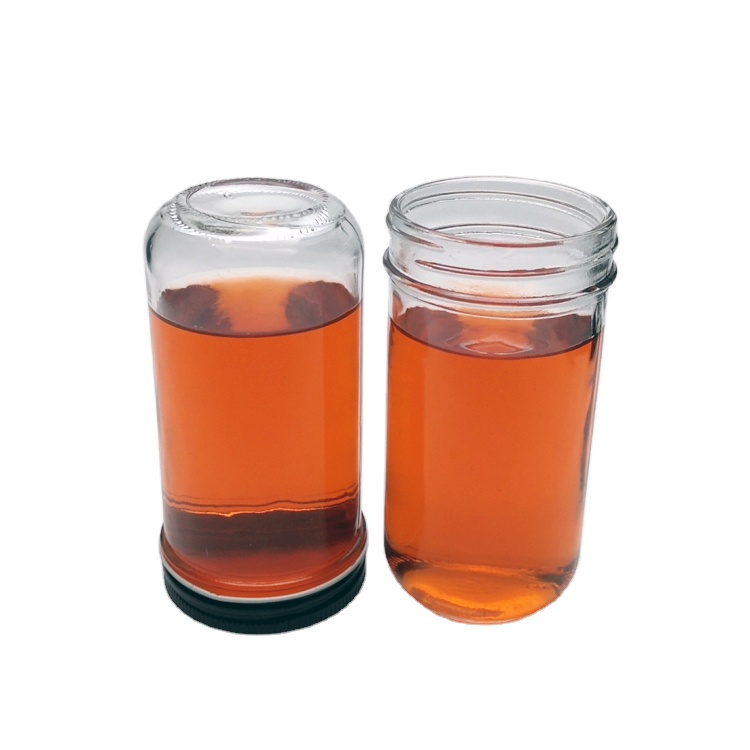 Airtight 350ml 12oz wide mouth clear cylinder mason jar glass jar with metal lid