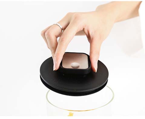 Airtight Clear Glass Jars Set Of 3 With Stainless Steel Lids And Breather Valve On Lid For Dry Food Coffee Tea Grains Kitchen