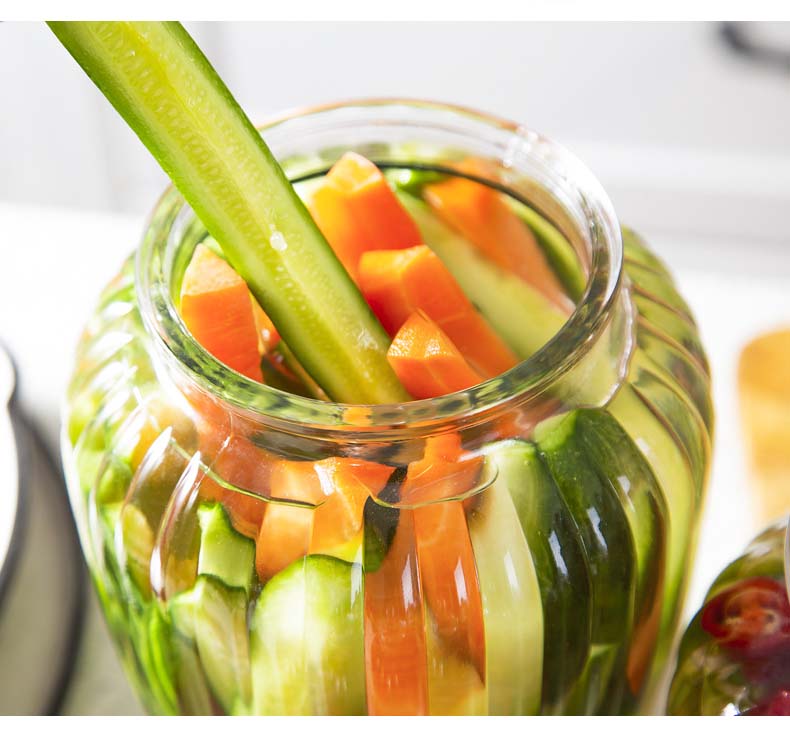 Airtight Clear Lead-Free Glass Jars With Lids Pickles Storage Canisters For Grains Cereal Jam Dried Fruit Snacks