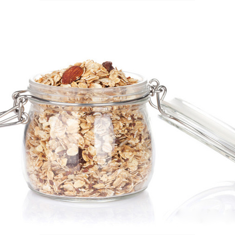 Airtight Clip Top Food Storage Glass Jar With Lid