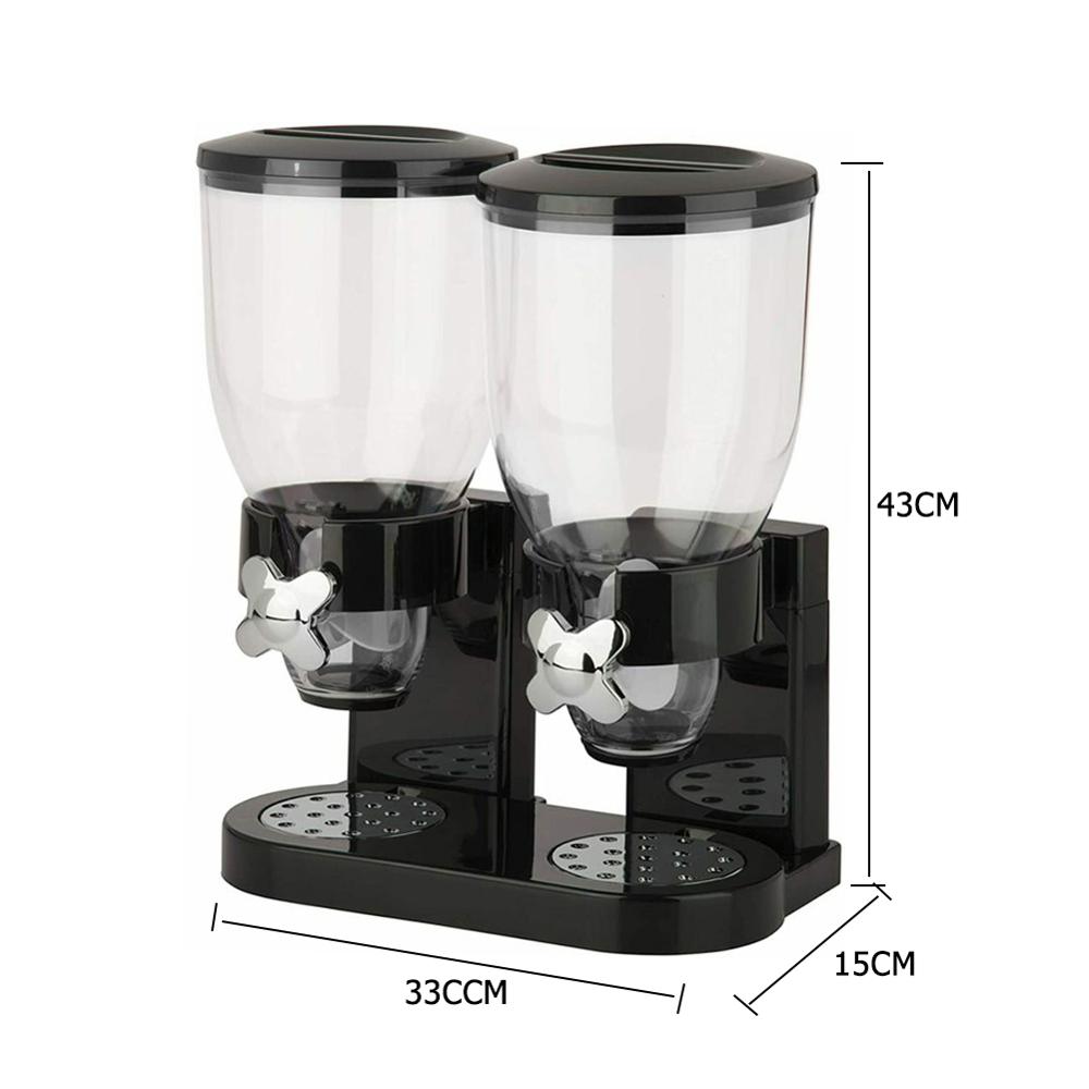 Airtight Dry Food Storage Dispensers Cereal Grain 2 Tube Oatmeal Container Box for Household Kitchen Convenient Part