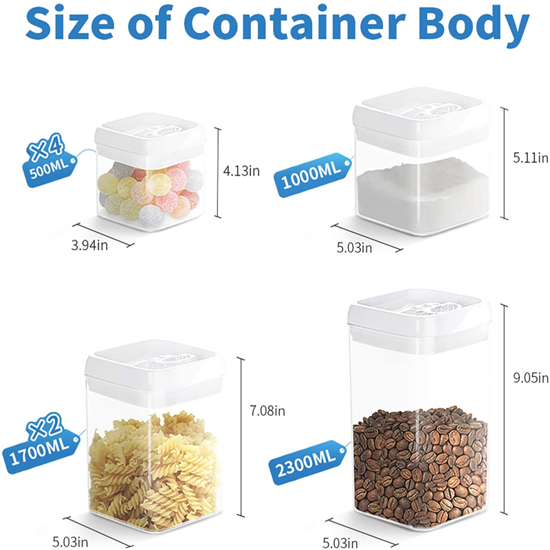 Airtight Food Storage Container Set, Kitchen Canisters with Lids, Leak-Proof Pantry Storage Containers with Food-Grade Material