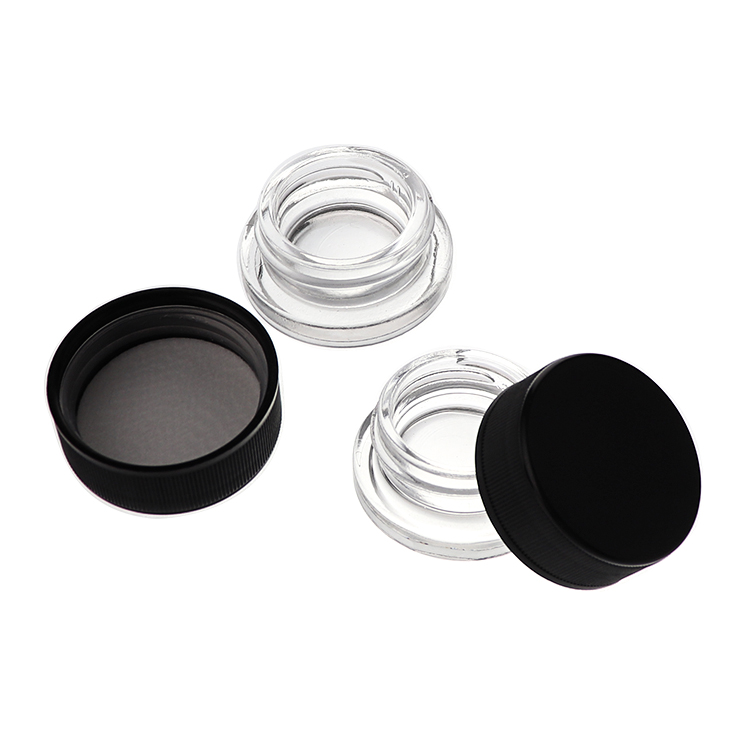 Airtight Glass Concentrate Container Cosmetics Packaging Lip Balm Containers Make-up Containers Wax Dab Jar With White Lid