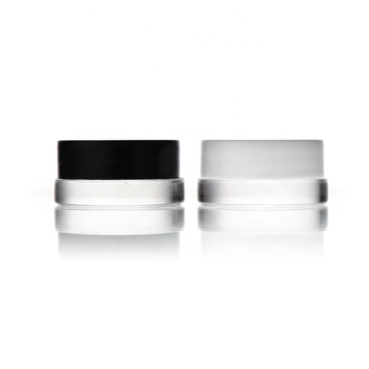 Airtight Glass Concentrate Container Cosmetics Packaging Lip Balm Containers Make-up Containers Wax Dab Jar With White Lid