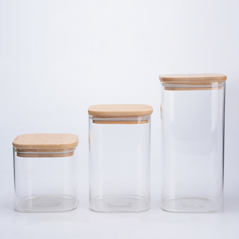 Airtight Glass Food Storage Jars Containers with Bamboo Lid