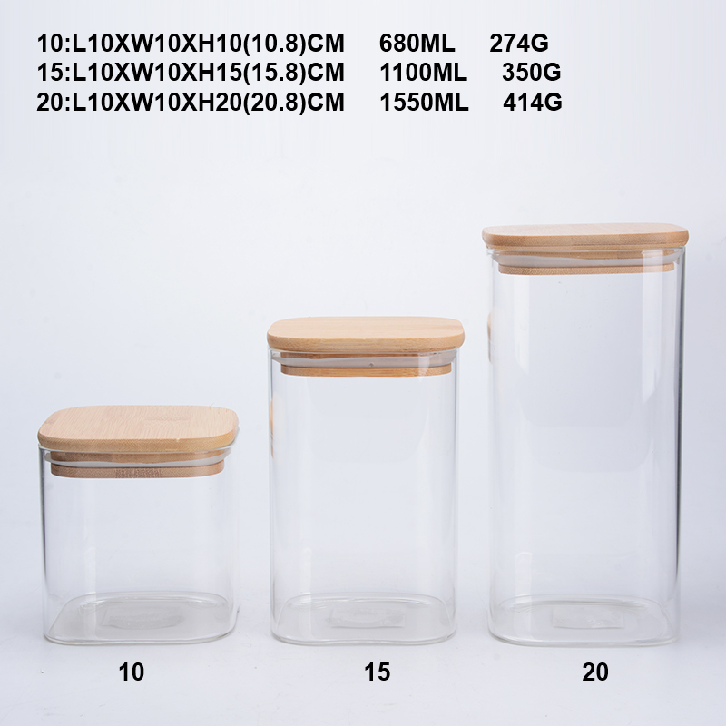 Airtight Glass Food Storage Jars Containers with Bamboo Lid