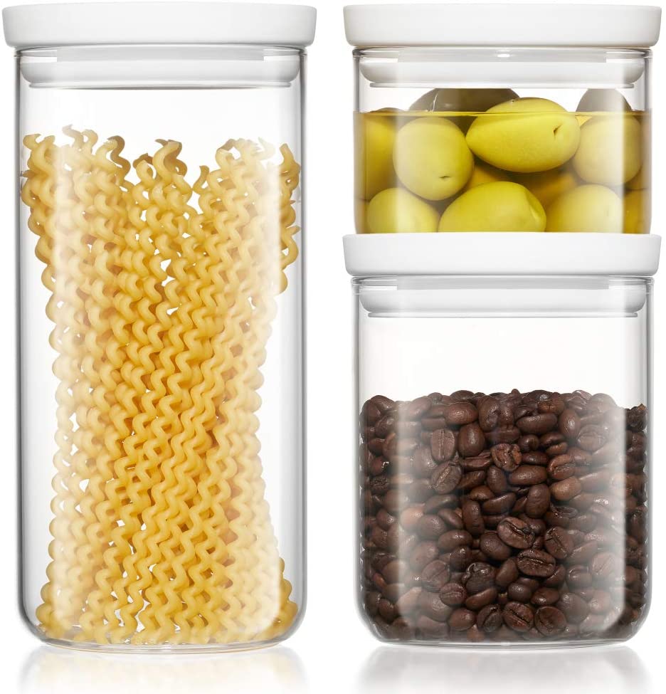 Airtight Glass Kitchen Food Storage Canisters With Lids