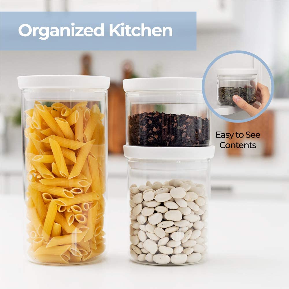 Airtight Glass Kitchen Food Storage Canisters With Lids