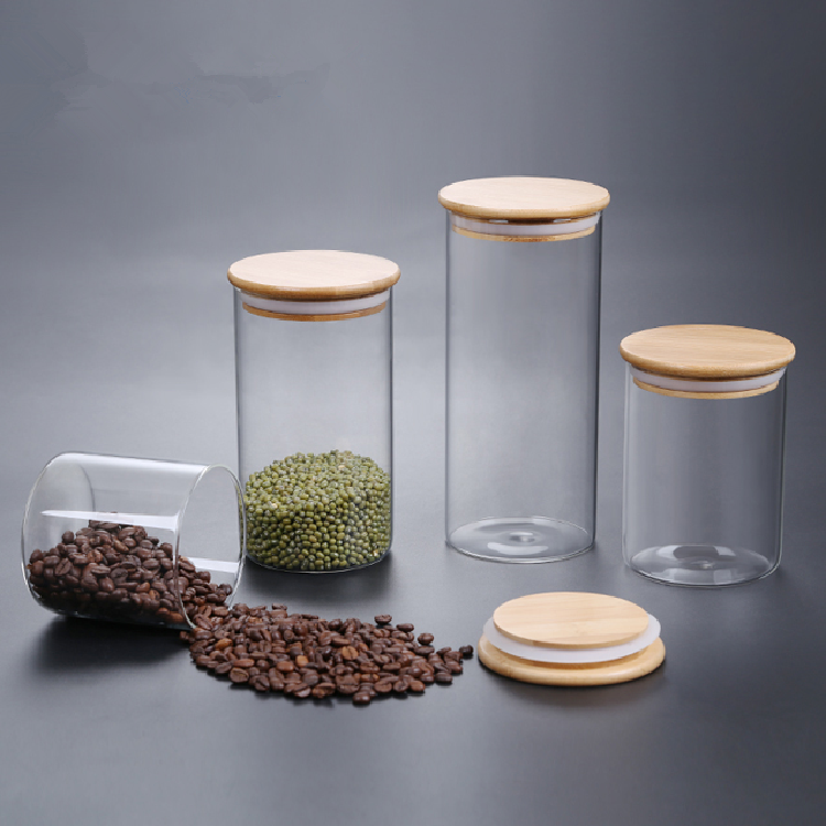 Airtight Glass Spice Jar Kitchen Refrigerator Storage Box Black Glass Jar Storage
