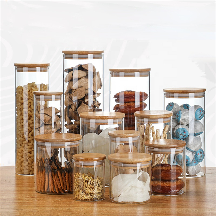 Airtight Glass Spice Jar Kitchen Refrigerator Storage Box Black Glass Jar Storage