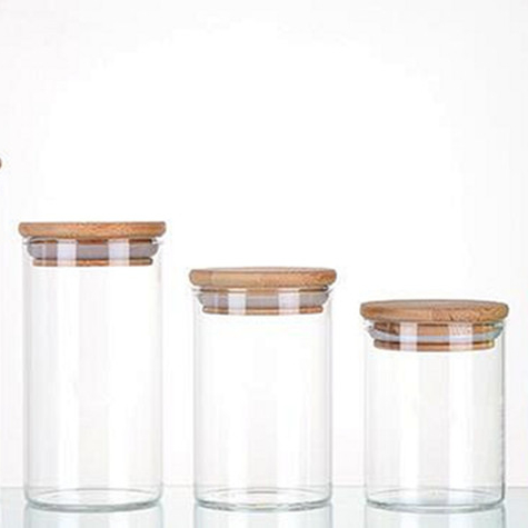 Airtight Glass Storage Jars With Bamboo Lid Glass Storage Jar With Wooden Lid Glass Storage Bottle Jars With Stainless Steel