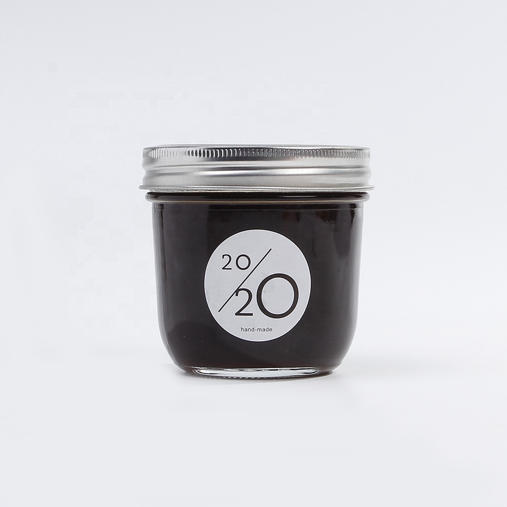 Airtight Glass Wide Mouth 8oz  Straight Sided Canning Preserving Jars With Metal Lids For food storage and Candles