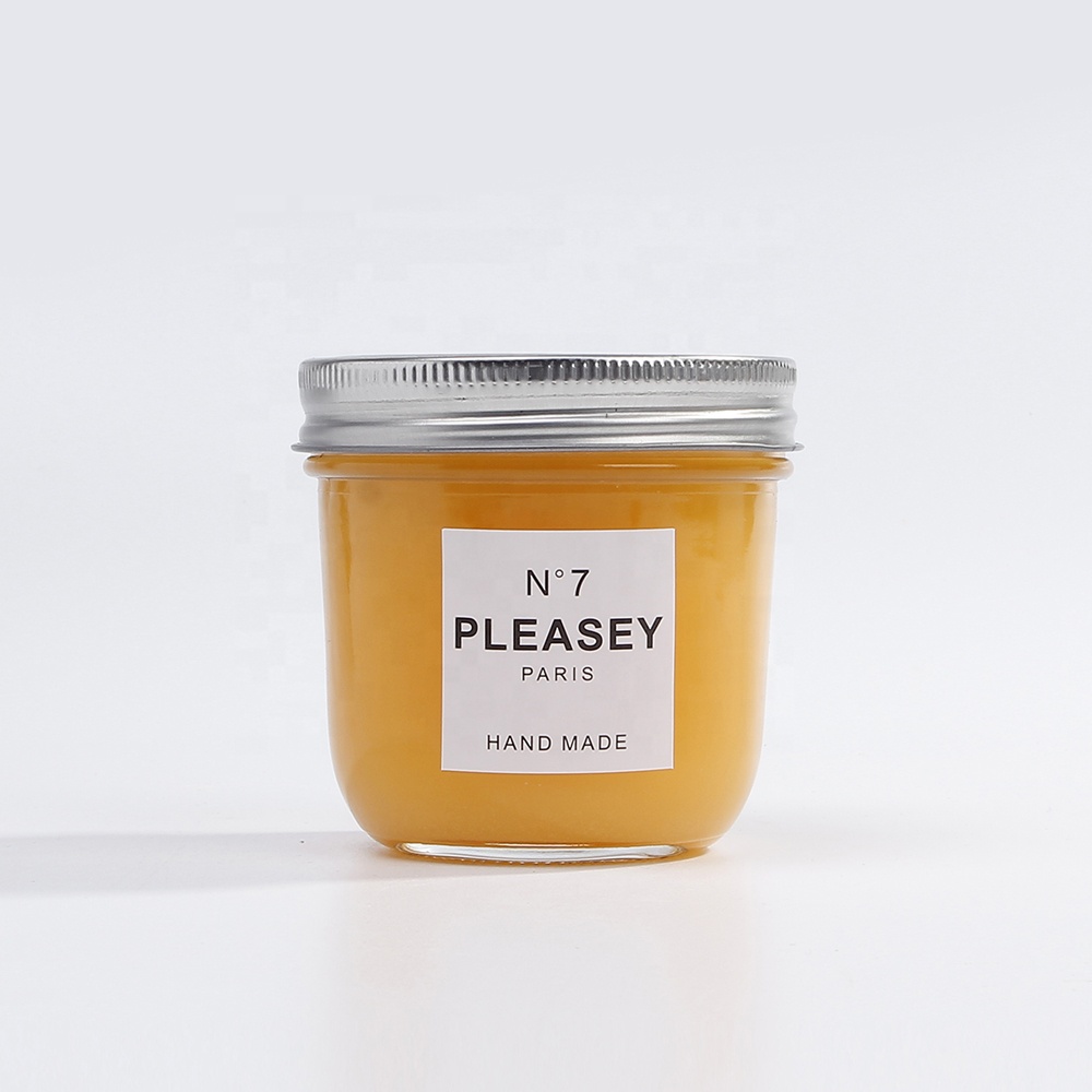 Airtight Glass Wide Mouth 8oz Straight Sided Canning Preserving Jars With Metal Lids For food storage and Candles