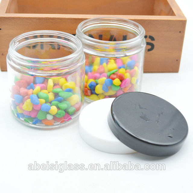 Airtight Glass Wide Mouth jar with plastic Lids For food storage and Candles
