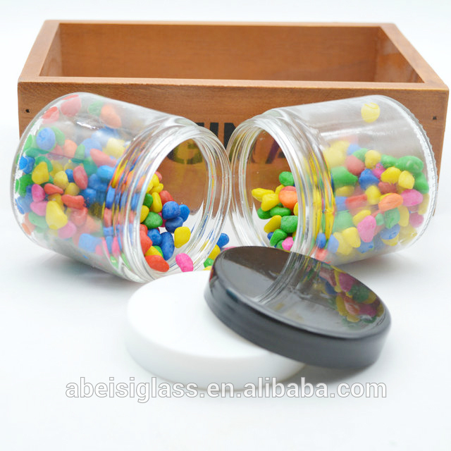 Airtight Glass Wide Mouth jar with plastic Lids For food storage and Candles