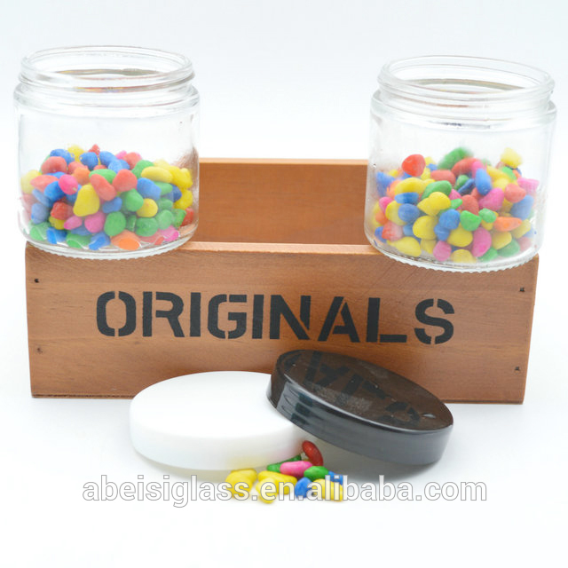 Airtight Glass Wide Mouth jar with plastic Lids For food storage and Candles