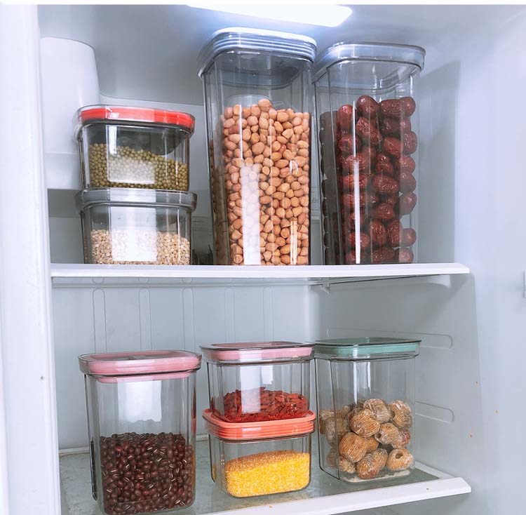 Airtight Transparent BPA Free Plastic Cereal Dispenser Containers For Food Storage Kitchen Nuts Grains Flour And More