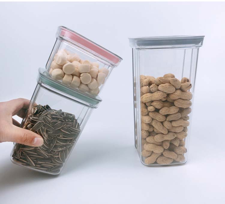 Airtight Transparent BPA Free Plastic Cereal Dispenser Containers For Food Storage Kitchen Nuts Grains Flour And More