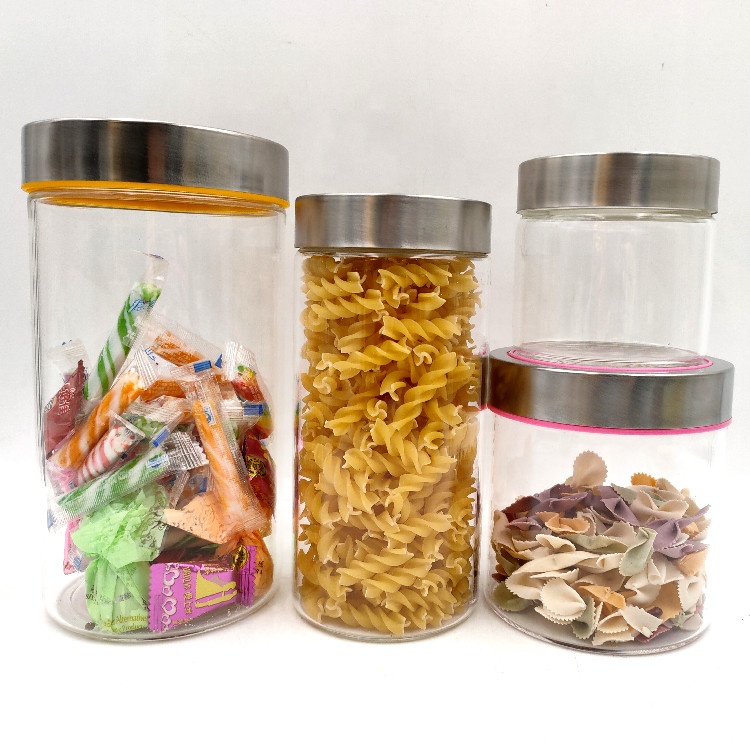 Airtight Wide Mouth High Borosilicate Glass Storage Jars Canisters Sets with Lid