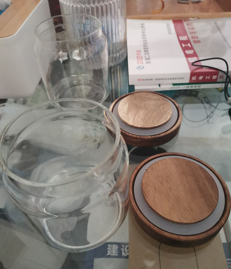 Airtight candy glass jar coffee bean storage tank grain storage jar large acacia wooden lid food container