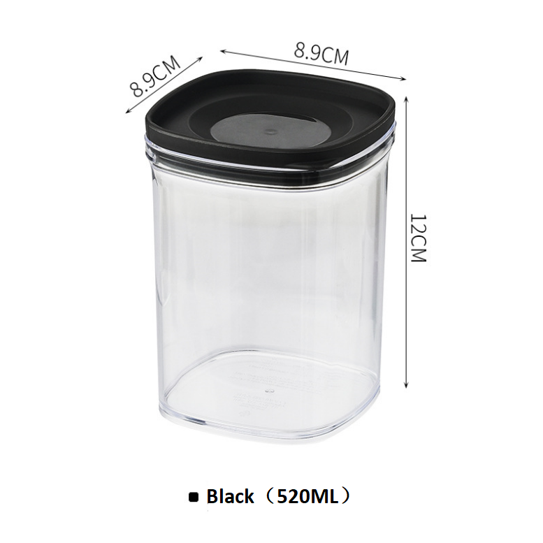 Airtight cans food grade plastic transparent beans grain storage jar kitchen grain storage box