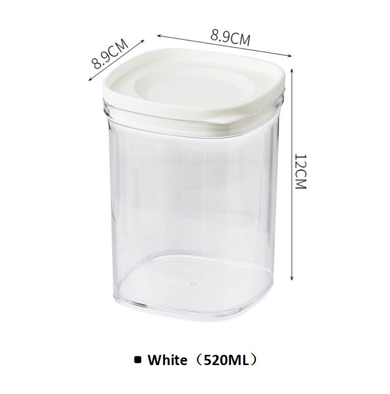 Airtight cans food grade plastic transparent beans grain storage jar kitchen grain storage box
