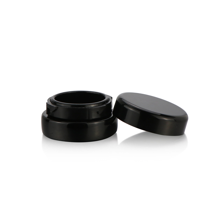 Airtight gasket round black 5g 5ml cr concentrate container child proof small glass jar for sale