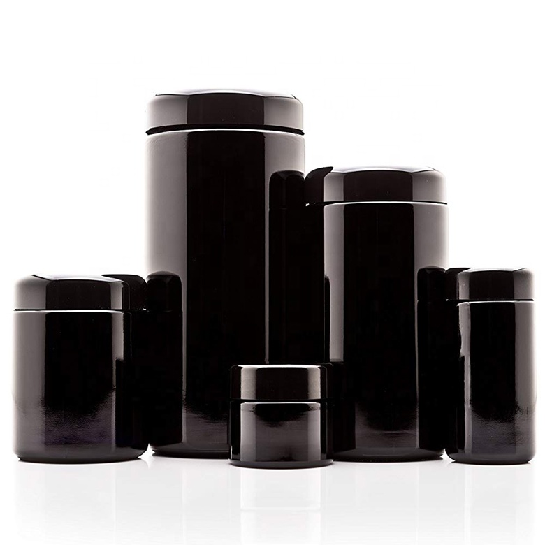 Airtight smell proof Dark Violet jar with hygrometer