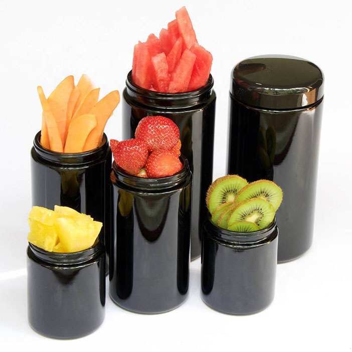 Airtight smell proof dark violet glass jar packaging icecream