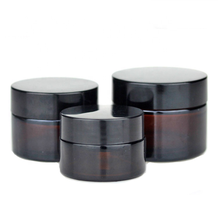 Alibaba china supplier hot sales 15g 20g 30g 50g clear wide mouth amber glass cream jar for cosmetics container